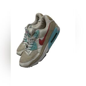 Nike Air Max Women’s Sneakers Beige Red  Size 9.5 Retro Casual Running Shoes